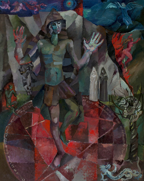 Szaman, 1989, olej na płótnie, 100 x 80 cm